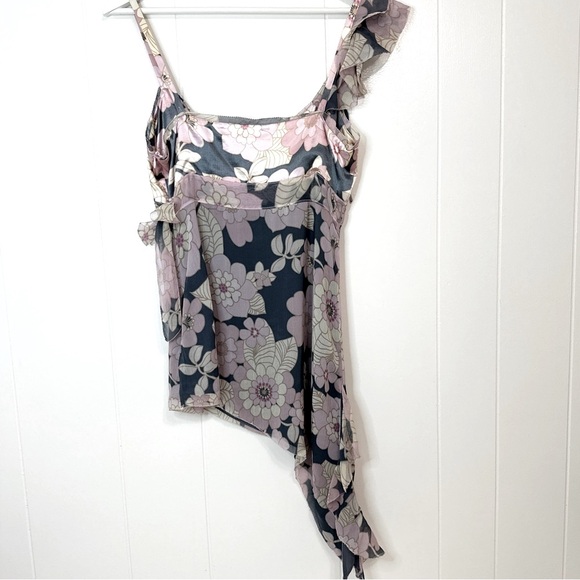 Whistles London Silk Floral Asymmetrical Camisole Top US 6 (UK 10) - Picture 4 of 12